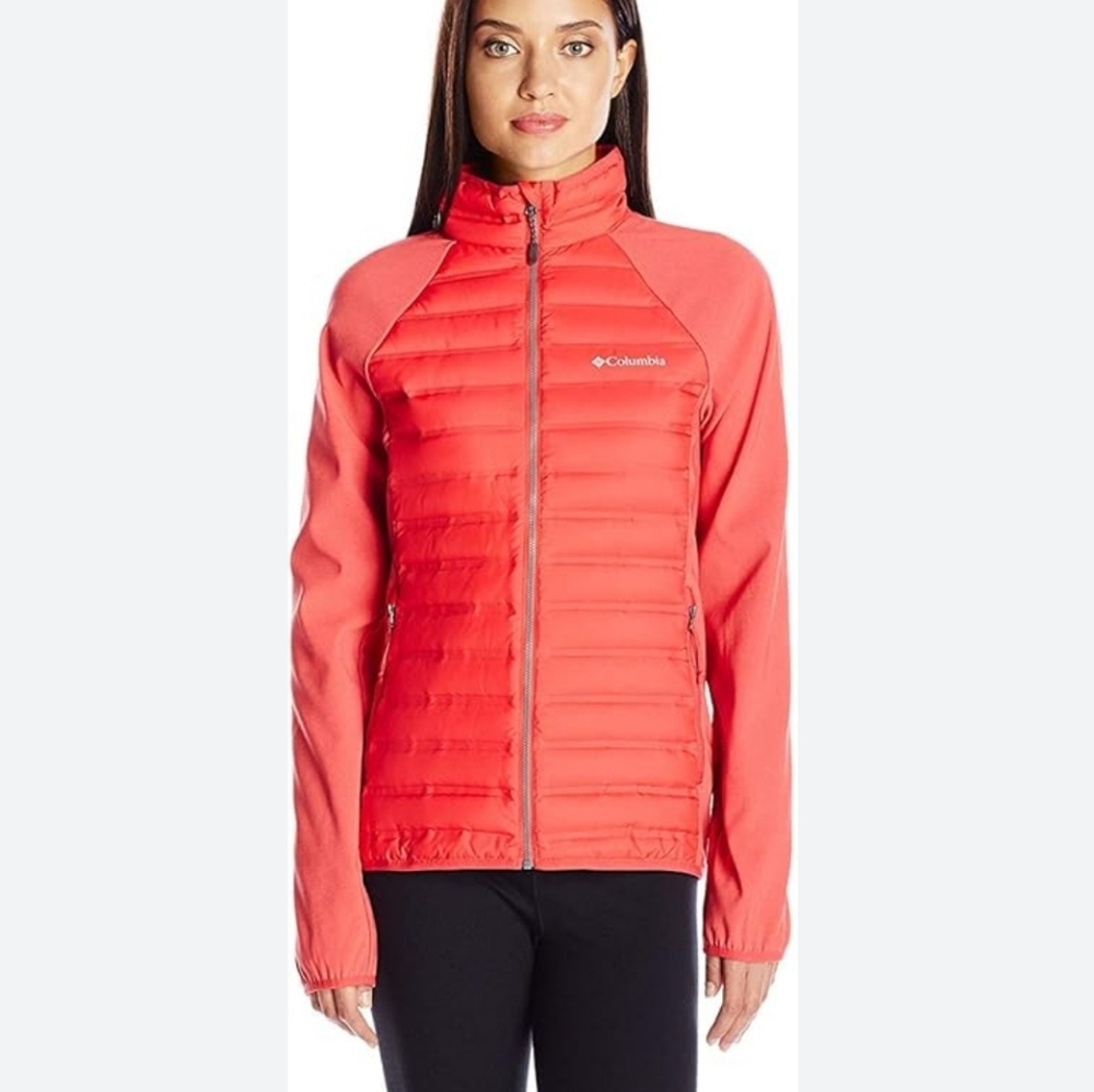 Columbia Women's Flash Forward Bright Red Hybrid Down Jacket Size L